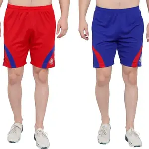 Solid Men Multicolor Sports Shorts S-1833-Red- Royal