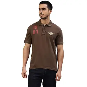 Royal Enfield Men's Regular Fit T-Shirt (TSA230001_Brown
