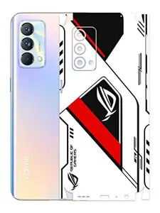 AtOdds - Realme GT Master Edition Mobile Back Skin Rear Screen Guard Protector Film Wrap (Coverage - Back+Camera+Sides) (Rog Red)