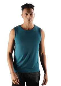 Force NXT Men's Solid Regular Fit T-Shirt (AC-1051-GCOST-PO1-S_Gulf Coast