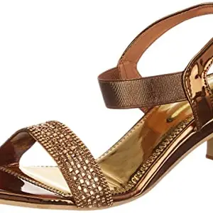 WalkTrendy Womens Copper Sandals With Heels - 4 Uk (Wtwhs651_Copper_7)