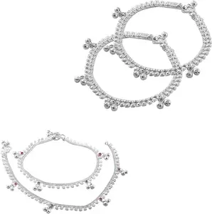 Lila Traditional Trendy Jewellery All Occassions Anklets Payal Pair for Women/Girls Alloy Anklet (Pack of 4)(Bzr_ComboPayal-120&123-(1PairEach))