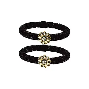 MAYA FASHION Black Stone Brass Bangle With Very Extra Large Size Elegant Extra Large Size Bangle | Perfect Fit for Plus Size banglesTrendy and Comfortable Fit for woman and girls | (Sku-ban2026)