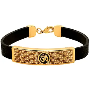 Fashion Frill Stainless Steel Silicon Wristband OM Bracelet Boys Unisex Bracelet