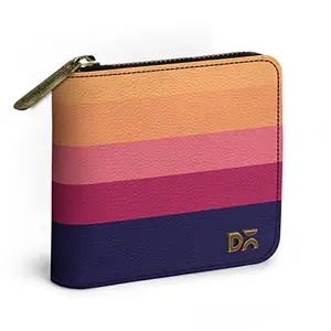 DailyObjects Coral Quin Women's Zip Wallet | Made with Vegan Leather Material | Carefully Handcrafted | Holds up to 8 Cards | Slim and Easy to Fit in Pocket | Coin Pocket with Button Closure