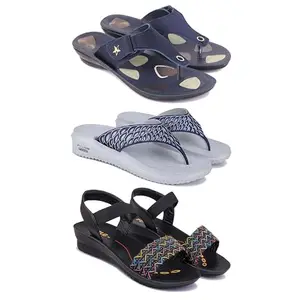 Women's Comfortable Sandal,Casual Lightweight Sandal for Everyday Wear | (COMBO-3)-1973-1887-1932-7-EURO-38
