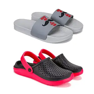 Bersache Chappal for Men | casual slippers Filp-Flops for Men (Pack of 2) Combo(RR)-1590-7032-9 (Multicolor)