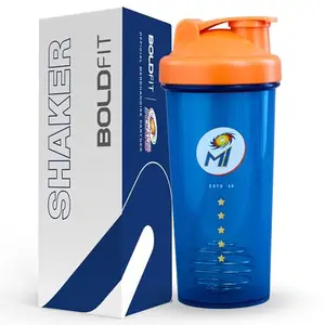 Boldfit Mumbai Indians (MI) Official Merchandise Gym Shaker for Protein Shake Leakproof Shaker Bottles for Protein, Preworkout & Bcaa Shake, Protein Shaker Bottle for Gym, Gym Bottle for Men - BlueOrange