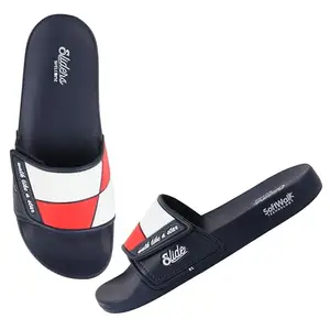 URJO BMW Men's Sliders/Slippers Lightweight Super Flexible Arch Support Durable Anti Skid & Stylish Dailywear Sliders/Slippers for Men by Welcome M BMW-NVY_7