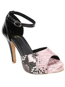 Shoetopia womens Zoom Pink Heeled Sandal - 2 UK (Zoom)