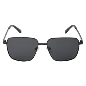 Visit the Carlton London Store Carlton London Men's Black One Size Casual Summer Wear Metal Frame Polarised & UV Protected Lens Rectangular Sunglasses (Medium)
