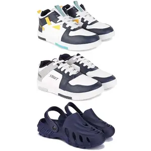DRACKFOOT Men's Stylish Casual Shoes | Comfortable & Trendy Daily WearPremium Casual Shoes for MenGRT-(3-Combo)-1074-1075-3136-6 Multicolor