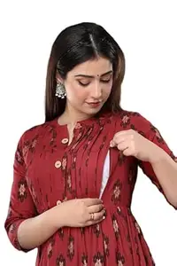 Naarika Women’s Rayon Printed Maternity & Feeding Kurti with Concealed Zippers (NAK)