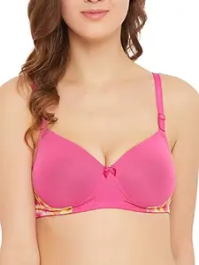 Clovia Women's Padded Non-Wired Full Cup Multiway T-Shirt Bra (BR1897Y22_Pink_38B)