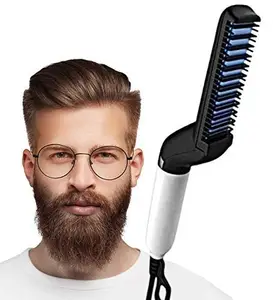 MINTERNITY New 2020 Upgrade Beard Straightener Brush, Quick Beard Straightening Comb for Man, Electric Hair Straightening Comb Styling Comb Hair Straightener