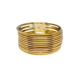 Shivarth Design Plane Bangles Set for Women and Girls Golden Colour Bangles - (Pack of 12 Bangles) _Available in Many Colours (2.2)