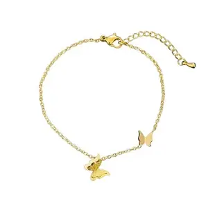 MYKI Gorgeous Double Butterfly Rosegold plated Loose Bracelet For Women & Girls