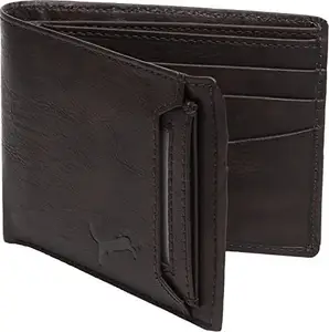 WILD EDGE Brown Men's Genuine Leather Wallet Snap Closure - Smart and Formal Handcrafted Wallet for Men