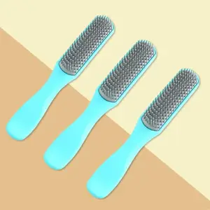 Homestic Hair Brush | Flexible Bristles Brush | Hair Brush with Paddle | Straightens & Detangles Hair Brush | Suitable For All Hair Types | C19-BLE-S | Small | 3 Piece | Blue