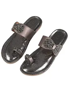 Bagadiya Trading Walktrendy Womens Synthetic Grey Open Toe Flats - 5 Uk (Wtwf13_Grey_38)