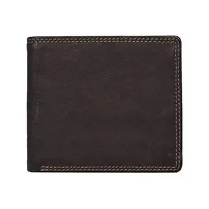 Leatherman Fashion LMN Genuine Leather Dark Brown Unisex Wallet(8 CC Slots)
