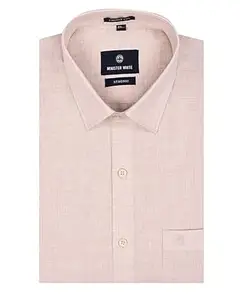 MINISTER WHITE Men’s Cotton Regular Fit Full Sleeve Liberty Cut Formal Office Wear Premium Plain Solid Business Casual Cotton Shirt Stronic