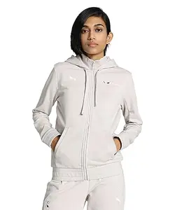 Puma Women's Cotton Standard Length Jacket (Stone Grey, Large)