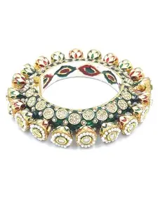 AARNAA Gold Plated Pearl Studded Ethnic Rajasthani Bangles For Women BG_LD447_G_715