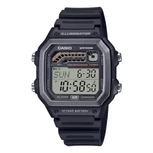 Casio Resin Digital Grey Dial Men Watch-Ws-1600H-1Avdf, Bandcolor-Black