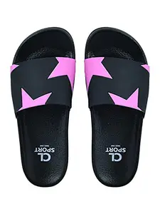 Carlton London sports Women's Black Pink Slipper - 7 UK
