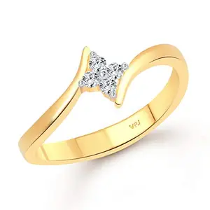 Vighnaharta Valentine Day Gift valentineday Gift for him Gift for Women Gift for Men Simply Four Stone cz Gold and Rhodium Plated Alloy Ring for Women and Girls-[VFJ1403FRG7]