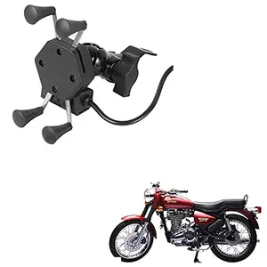 Auto Pearl -Waterproof Motorcycle Bikes Bicycle Handlebar Mount Holder Case(Upto 5.5 inches) for Cell Phone - Royal Enfield Bullet Electra