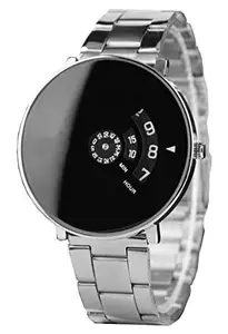 Acnos® Premium Show Like Black Dial in Second-Min-Hour Steel Belt Analogue Watch for Men Pack of - 1 (PNEW-BLACK05)