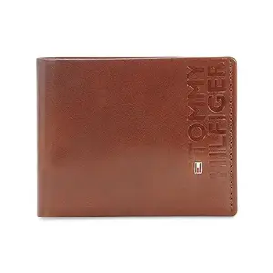 Tommy Hilfiger Molde Leather Global Coin Wallet for Men - Brown, 6 Card Slots
