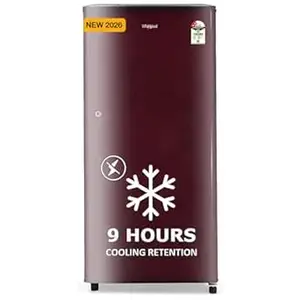 Whirlpool 184 L 2 Star Direct-Cool Single Door Refrigerator (205 WDE CLS 2S SHERRY WINE-Y, Red, 2026 Model)