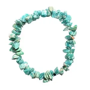 Amazonite Chip Bracelet Crystal Chips Bracelet for Women Handmade Chip Beaded Stretch Bracelets
