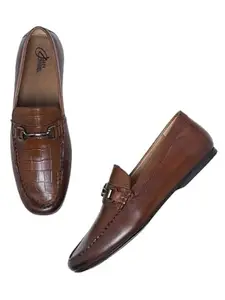 JACK REBEL Men's Slip-On Block Heel Shoes - Comfortable Cushioned Footpad, Durable Interlining for Long-Lasting Wear (TAN, 11)