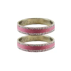 Vidhya Kangan Dark Pink Stone Stud Brass BangleWith Extra Large Size