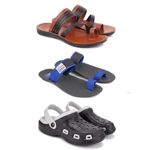 Men's Sandals | Lightweight Wear| Stylish & Easy to Wear For Men's PCV-SAN-(3-COMBO)-3151-3134-3018-9