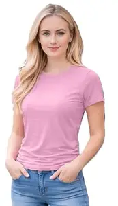 Accmetees Plain T Shirt for Women | Cotton Round Neck T Shirt Women | Casual Plain Tshirt | Oversized/Slim Fit Womens T Shirts