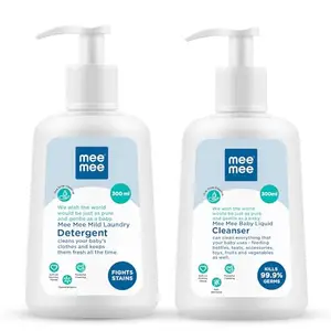 Mee Mee Mild Baby Liquid Laundry Detergent and Anti-Bacterial Baby Liquid Cleanser (300 ml)