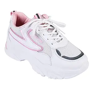 CASSIEY Women's Running & Walking Sports Shoes for Girl's Pink- 6 UK