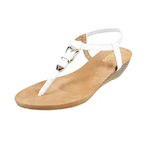 Mochi Womens Synthetic White Sandals (Size (4 UK (37 EU))