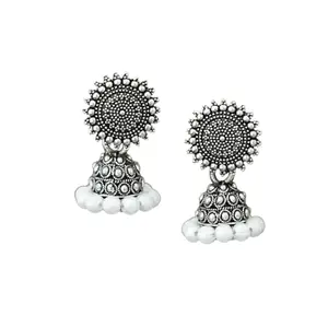 HUNNY GIFT AND FASHION STORE Jewellery Earrings for Women Oxidised Silver Jhumka earrings for Girls and Women E-25