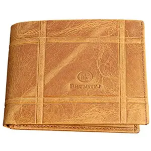 Bhumitej Men's Brown Genuine Leather Wallet (8 Card Slot)