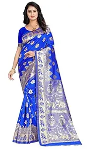 Shasmi Women's Banarasi Saree Pure Kanjivaram Silk Saree Soft new ladies 2026 Design Wear Pattu Sarees Latest Cotton Party Sari collections With Blouse Piece for Wedding sadi (SAM SAN 9016)