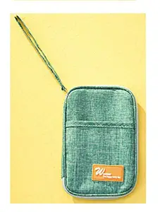 CONNECTWIDE Fashion Men and Women Travel Passport Holder,MoneyTicket Mobile Document Organizer Passport Wallet, Card Bag Oxford Cloth Waterproof Bag (Size:13 * 18cm) (Green)