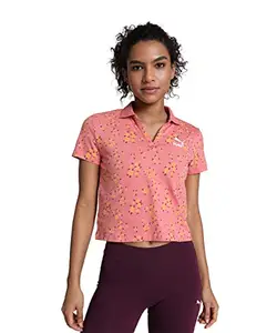 Puma Women's Printed Regular Fit T-Shirt (67610348_Hibiscus Flower