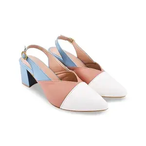 STRASSE PARIS Stylish Comfortable Slingback Pointed Toe Muliticolor Heels for Womens & Girls