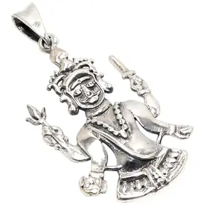 Rajasthan Gems Charm Pendant Nakoda Ji Bhairav Jain Idol Jain 925 Sterling Silver Men Women Unisex Handmade Gift k745